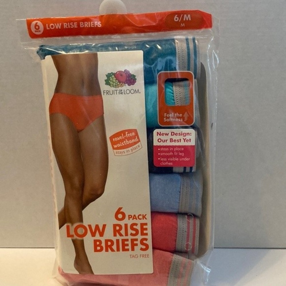 Fruit of The Loom Low Rise Briefs Panties Underwear Size 6 Medium